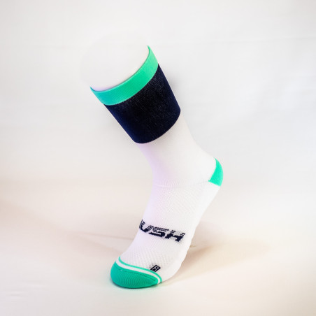 RUSH Med SOCKS NAVY BLUE - LIGHT GREEN - Socquettes Cyclisme, Triathlon | Les4Nages