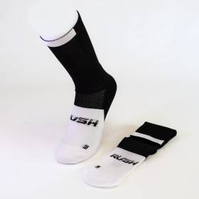 RUSH Med SOCKS BLACK - WHITE - Socquettes Cyclisme, Triathlon