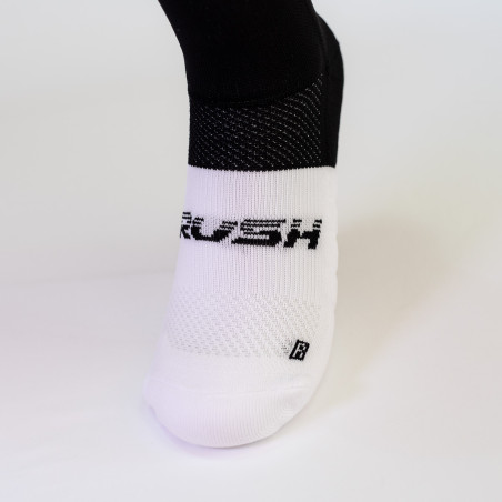 RUSH Med SOCKS BLACK - WHITE - Socquettes Cyclisme, Triathlon | Les4Nages
