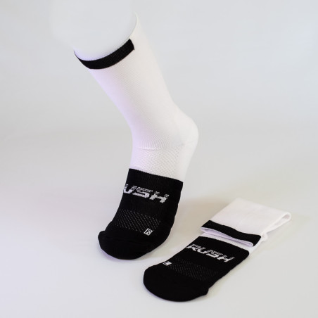 RUSH Med SOCKS WHITE - BLACK - Socquettes Cyclisme, Triathlon | Les4Nages
