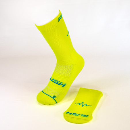 RUSH Med SOCKS YELLOW FLUO - Socquettes Cyclisme, Triathlon | Les4Nages