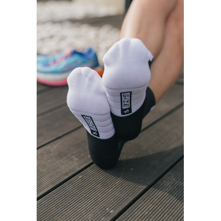 RUSH Med SOCKS BLACK - WHITE - Socquettes Cyclisme, Triathlon | Les4Nages