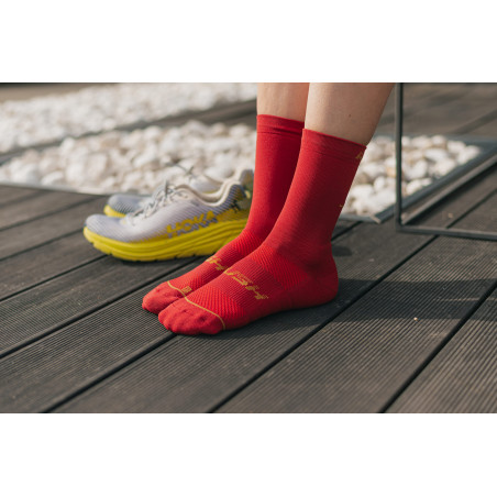 RUSH Med SOCKS RED WINE - Socquettes Cyclisme, Triathlon | Les4Nages