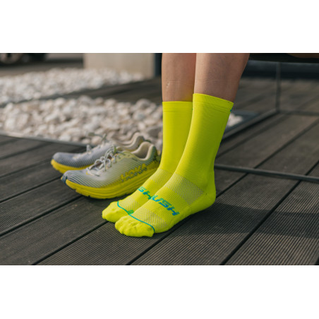 RUSH Med SOCKS YELLOW FLUO - Socquettes Cyclisme, Triathlon | Les4Nages