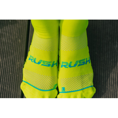 RUSH Med SOCKS YELLOW FLUO - Socquettes Cyclisme, Triathlon | Les4Nages
