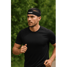 Headband Running RUSH - BLACK - Bandeau running léger, respirant, extensible et sans coutures