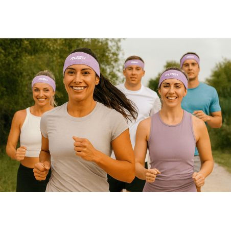 Headband Running RUSH - LIGHT PINK - Bandeau running léger, respirant, extensible et sans coutures | Les4Nages