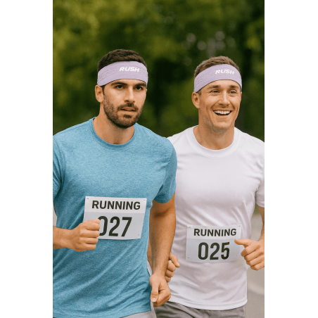 Headband Running RUSH - LIGHT PINK - Bandeau running léger, respirant, extensible et sans coutures | Les4Nages