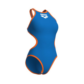 ARENA One Biglogo - Blue River Fluo Orange  - Maillot Natation Femme 1 piece