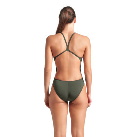 Arena TEAM SOLID Challenge Back  Dark Sage White  - Maillot de bain femme 1 pièce