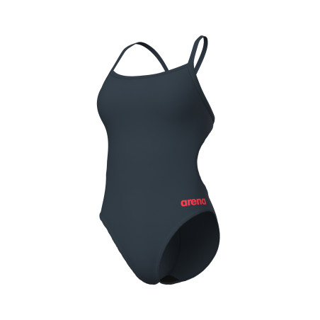 Arena TEAM SOLID Challenge Back Asphalt Bright Coral - Maillot de bain femme 1 pièce | Les4Nages