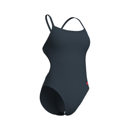 Arena TEAM SOLID Challenge Back Asphalt Bright Coral - Maillot de bain femme 1 pièce | Les4Nages