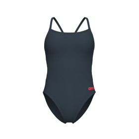 Arena TEAM SOLID Challenge Back  Asphalt Bright Coral  - Maillot de bain femme 1 pièce