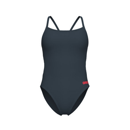 Arena TEAM SOLID Challenge Back Asphalt Bright Coral - Maillot de bain femme 1 pièce | Les4Nages