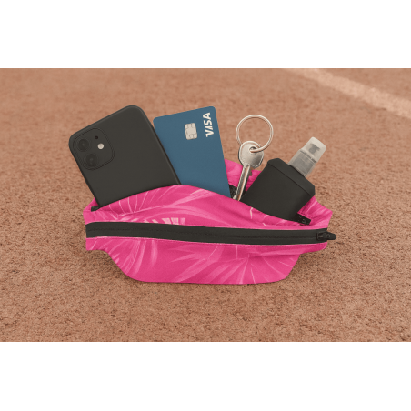 Ceinture RUSH Large Running Pocket - HAWAI PINK - Ceinture extensible porte gels, nutrition, telephone ... | Les4Nages