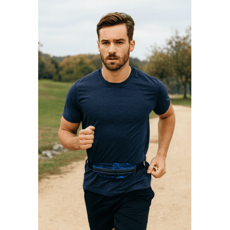 Ceinture RUSH Large Running Pocket - HAWAI BLUE - Ceinture extensible porte gels, nutrition, telephone ... | Les4Nages