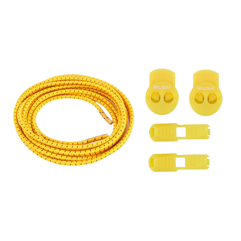 RUSH Lacets running FastLace striped Sand Yellow - Black | Les4Nages
