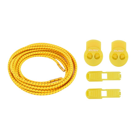 RUSH Lacets running FastLace striped Sand Yellow - Black | Les4Nages