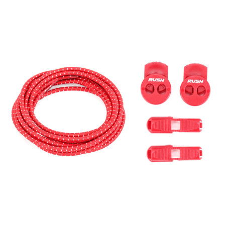 RUSH Lacets running FastLace striped Red - White | Les4Nages