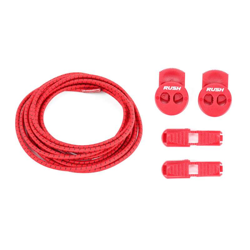 RUSH Lacets running FastLace striped Red - Black | Les4Nages