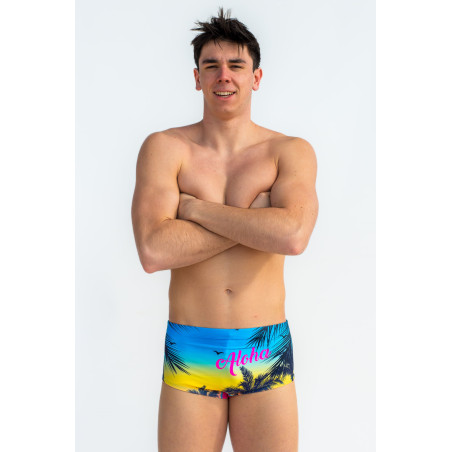 SWEAMS TRUNKS ALOHA YELLOW - Boxer Natation Homme | Les4Nages