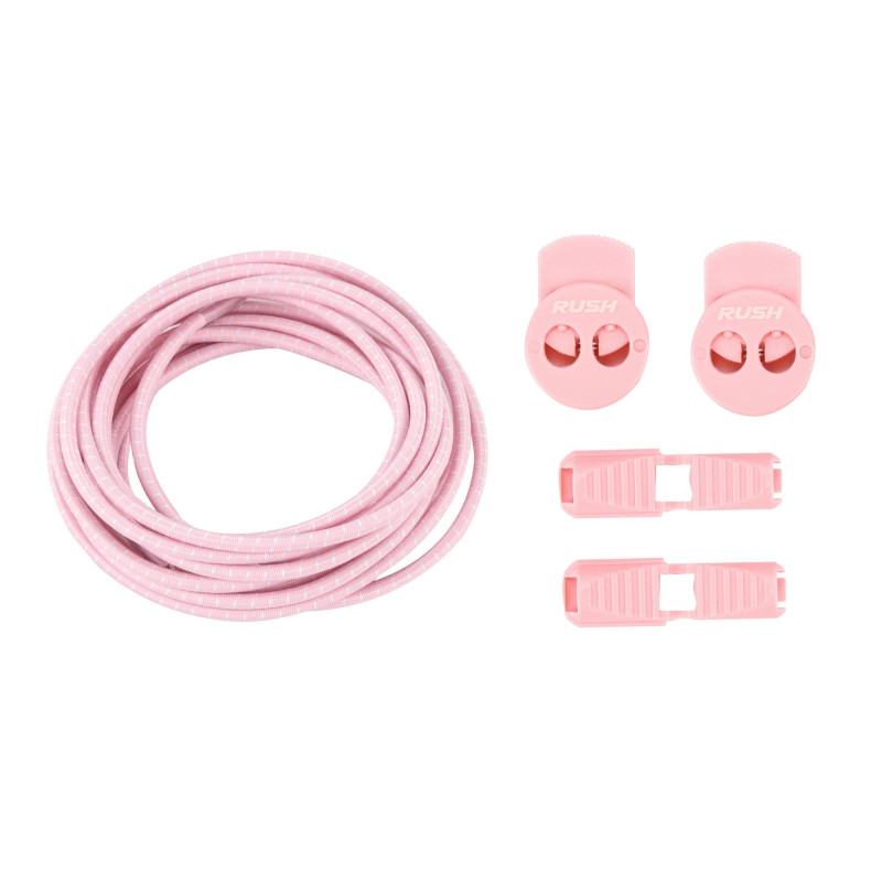 RUSH Lacets running FastLace striped Candy Pink - White | Les4Nages