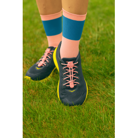 RUSH Lacets running FastLace striped Candy Pink - White