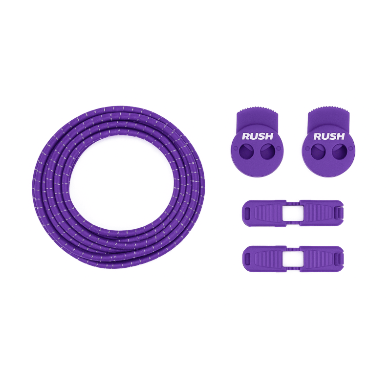 RUSH Lacets running FastLace striped Purple - White | Les4Nages