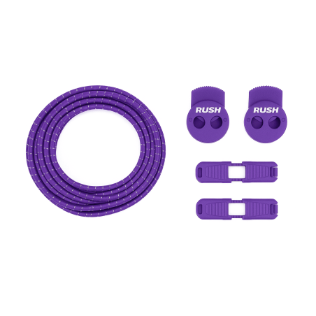 RUSH Lacets running FastLace striped Purple - White | Les4Nages