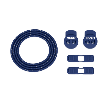 RUSH Lacets running FastLace striped Navy Blue - White | Les4Nages