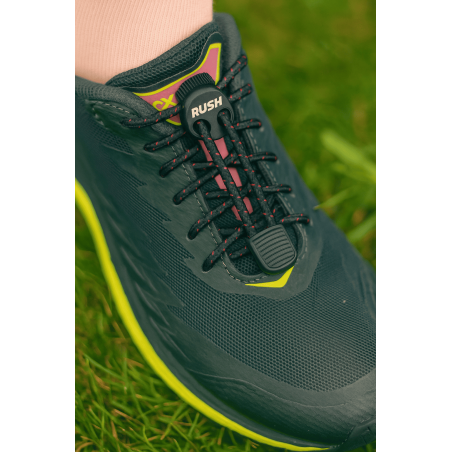 RUSH Lacets running FastLace striped Black - Red | Les4Nages