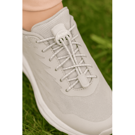 RUSH Lacets running FastLace striped Cool Gray - White | Les4Nages