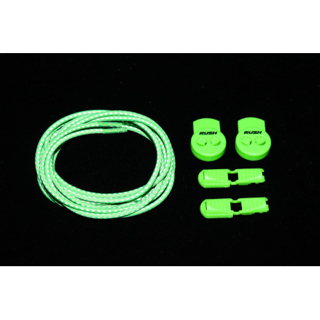 RUSH Lacets running FastLace reflective Neon Green | Les4Nages