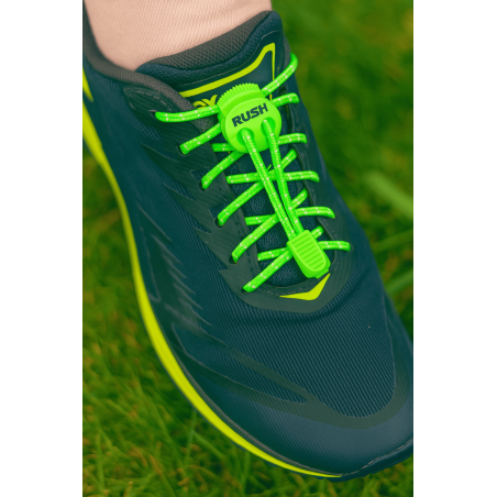 RUSH Lacets running FastLace reflective Neon Green | Les4Nages