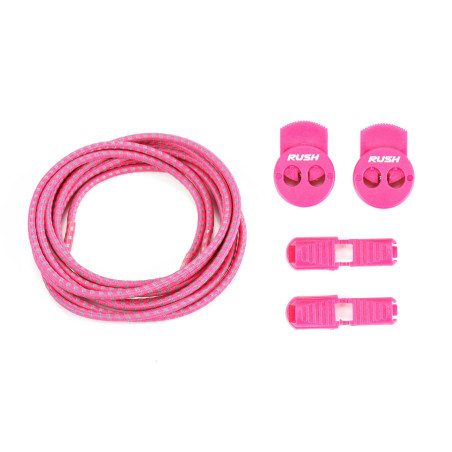 RUSH Lacets running FastLace reflective Hot Pink | Les4Nages