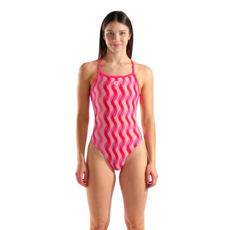 Arena RIPPLE PRINT SWIMSUIT Challenge Back - Maillot de bain femme 1 pièce | Les4Nages