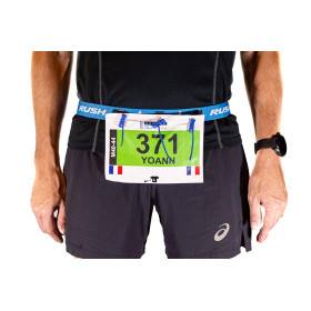 Ceinture porte dossard RUSH Basic Race belt Blue avec 3 points