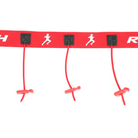 Ceinture porte dossard RUSH Basic Race belt Red avec 3 points | Les4Nages