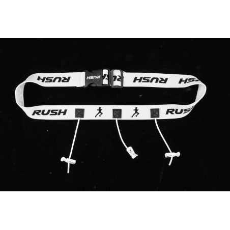 Ceinture porte dossard RUSH Basic Race belt Blanc avec 3 points | Les4Nages