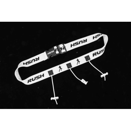Ceinture porte dossard RUSH Basic Race belt Blanc avec 3 points | Les4Nages