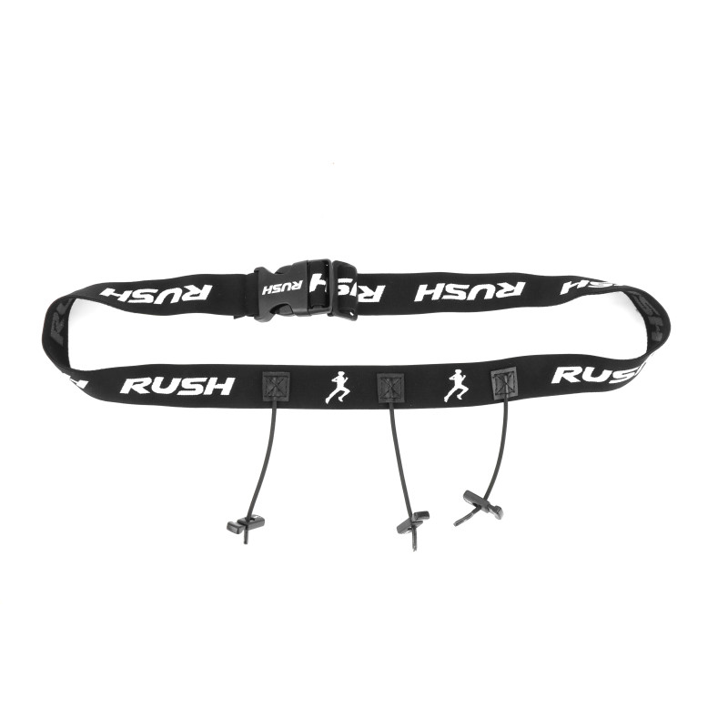 Ceinture porte dossard RUSH Basic Race belt Black avec 3 points | Les4Nages