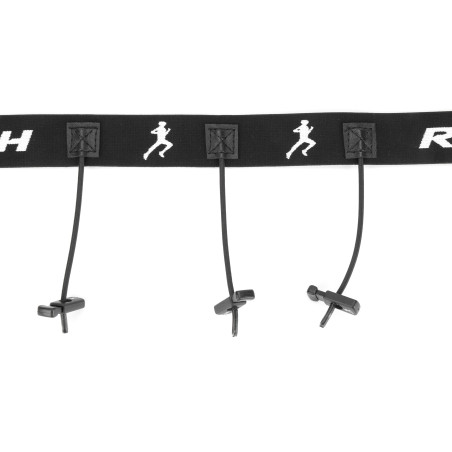 Ceinture porte dossard RUSH Basic Race belt Black avec 3 points | Les4Nages