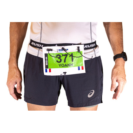 Ceinture porte dossard RUSH Basic Race belt Black avec 3 points | Les4Nages