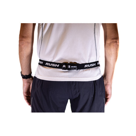 Ceinture porte dossard RUSH Basic Race belt Black avec 3 points | Les4Nages