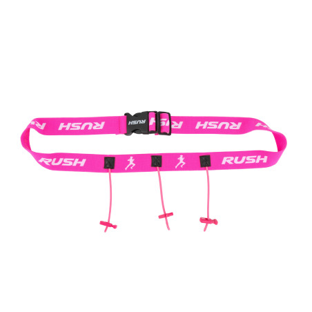 Ceinture porte dossard RUSH Basic Race belt Pink avec 3 points | Les4Nages