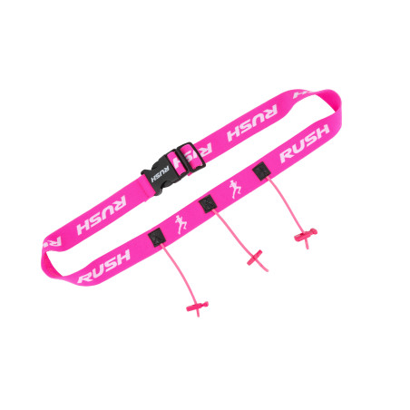 Ceinture porte dossard RUSH Basic Race belt Pink avec 3 points | Les4Nages