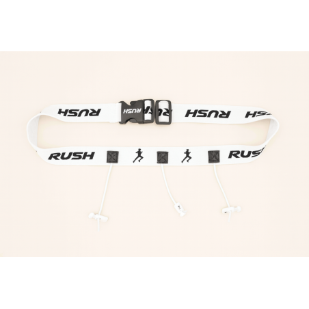 Ceinture porte dossard RUSH Basic Race belt Blanc avec 3 points | Les4Nages