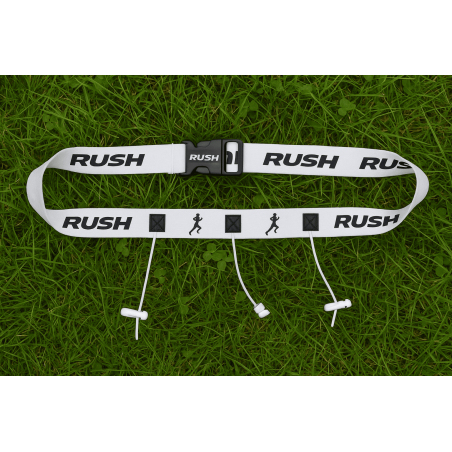 Ceinture porte dossard RUSH Basic Race belt Blanc avec 3 points | Les4Nages