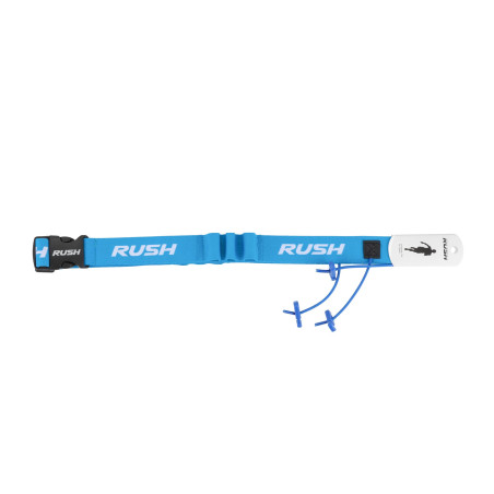 Ceinture porte dossard RUSH Energy Race belt Blue avec 3 points de fixation et 6 porte gels | Les4Nages