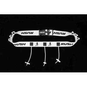 Ceinture porte dossard RUSH Energy Race belt Blanc avec 3 points de fixation et 6 porte gels